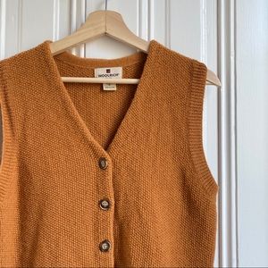 Vintage Woolrich Wool Knit Vest in Pumpkin Orange